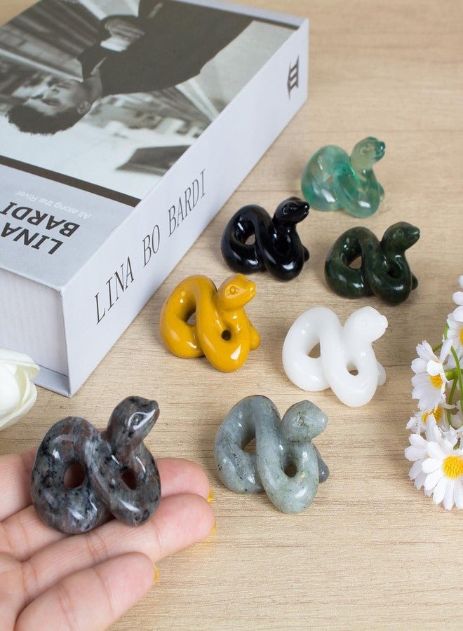 Ytbeoxk Natural Crystal Snake Figurine Decor, 2 Inch Hand Carved Green Jade Serpent Sculpture for Pendant, Reiki Healing Crystal Animal Statue Home Decor, Feng Shui Gifts for Chinese Year of Snake - Image 5